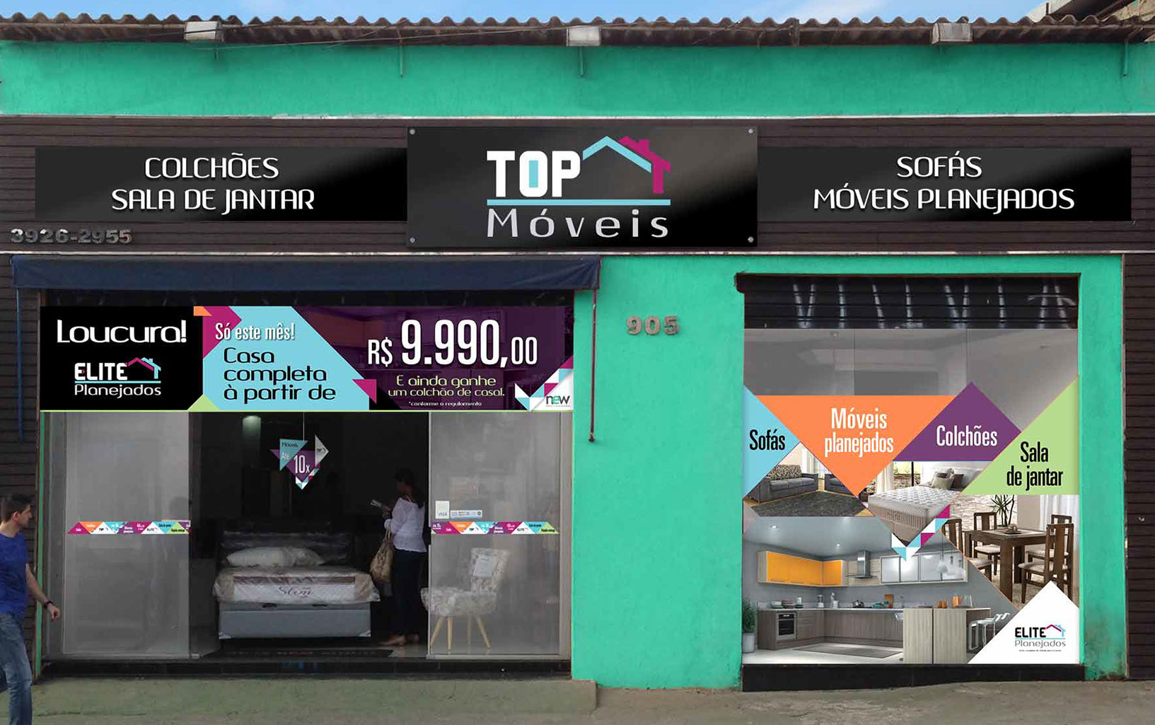 Criação de fachadas fotográficas especiais, ambientações personalizadas, banners , vitrines, faixas.