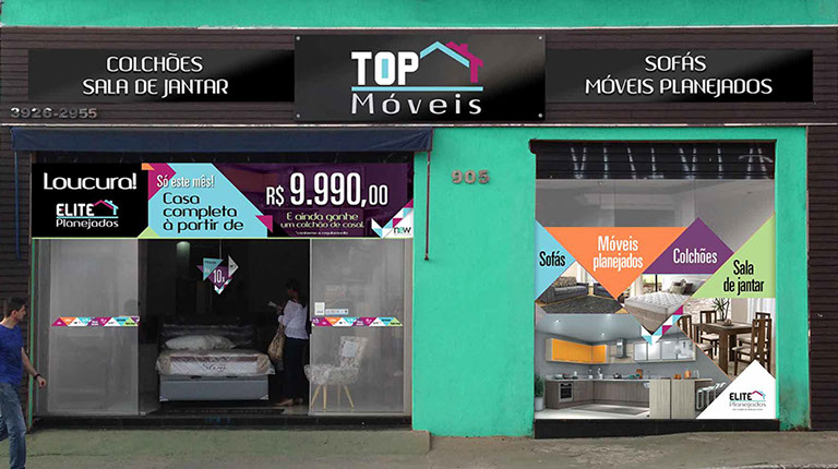 Criação de fachadas fotográficas especiais, ambientações personalizadas, banners , vitrines, faixas.