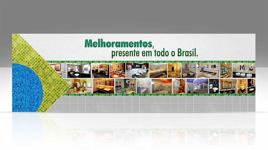 Criação de ambientações para showroom corporativo.