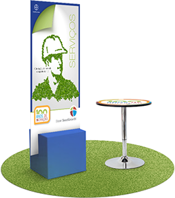 Criação de tottens e displays para exposições. Conheça nosso Portfólio Completo!