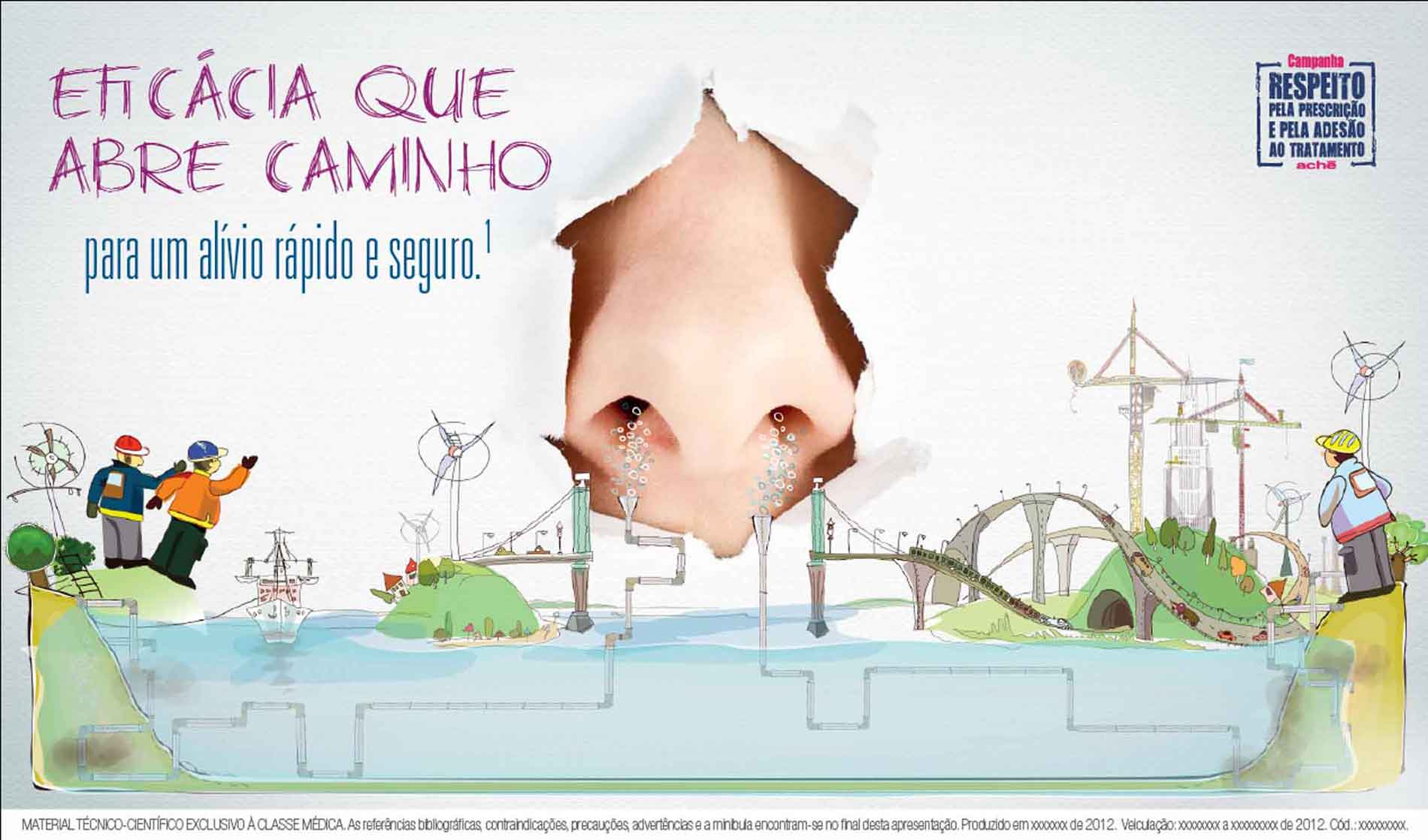 Conceito ilustrado para produto do loboratório Aché.