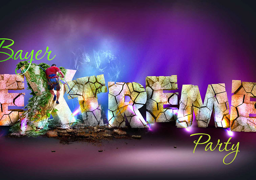 Criação para Festa de Evento Motivacional da Bayer no Chile.