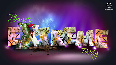 Criação para Festa de Evento Motivacional da Bayer no Chile.