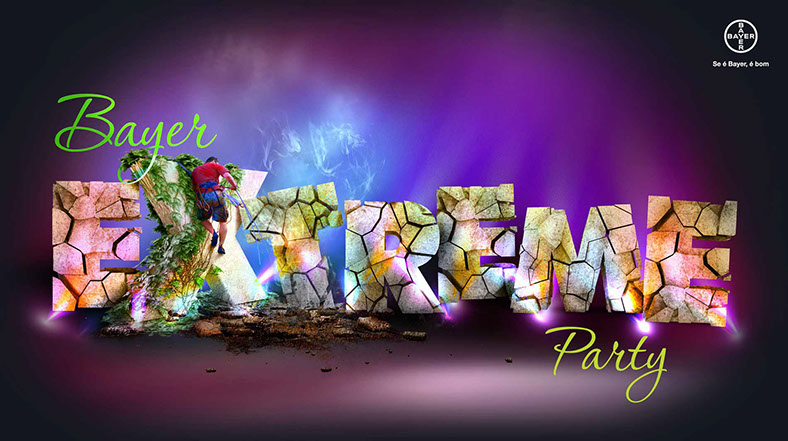 Criação para Festa de Evento Motivacional da Bayer no Chile.