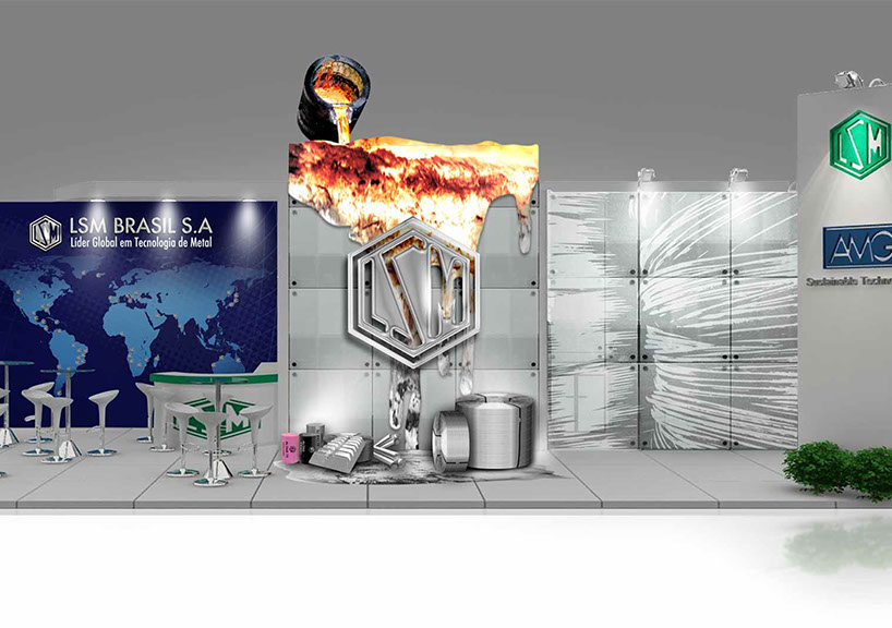 Criação de Comunicação Visual LSM Brasil, com mockups em relevo.