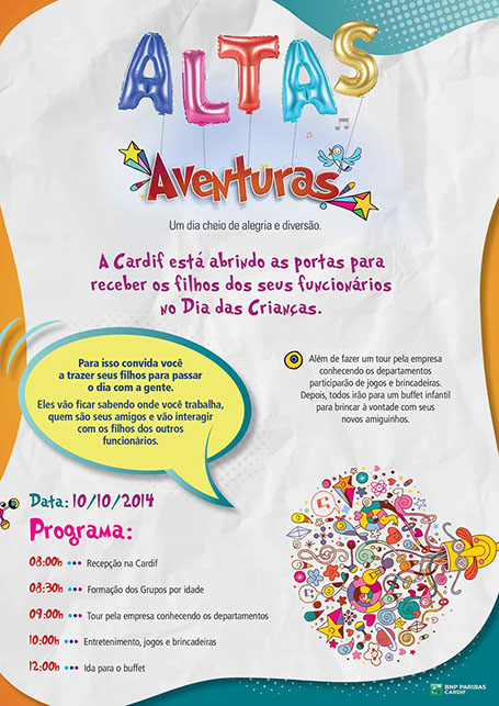 Poster digital com programação.