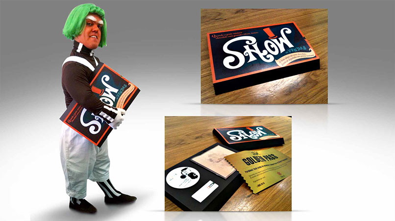 Ação de prospecção para Cacau Show. Tema Fábrica de Chocolate.